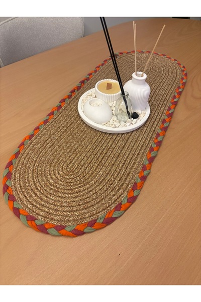 MaVaux Sera American Service Handmade Cotton Natural Jute Braided Detailed St...