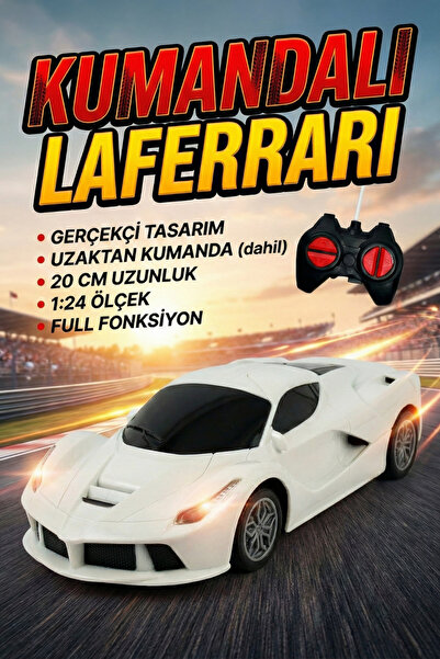 craftivio 1:24 Ölçek Full Fonksiyon Uzaktan Kumandalı Gerçekçi Spor Yarış Ara...