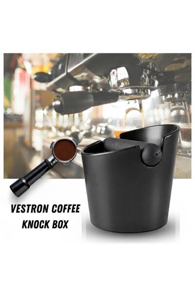 VESTRON Espresso Kahve Posa Kutusu | Kaymaz ve Darbe Emici Espresso Knock Box...