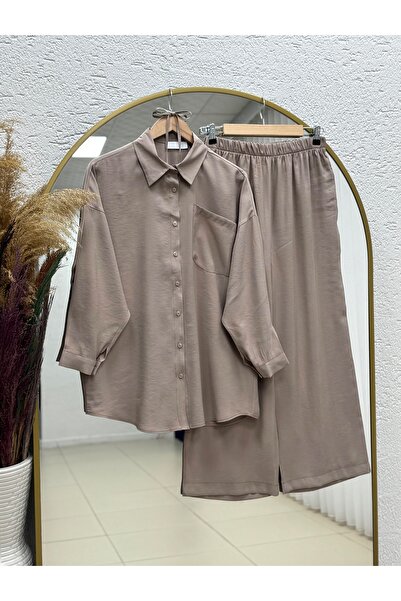 MİHRA STORE Seronia Single Pocket Casual Suit-As476 Mink