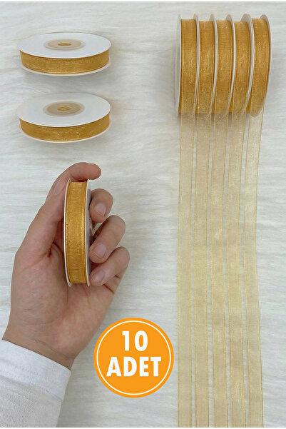 ZEYMERADE 10 komada organze Til traka svetlo smeđa 1cm 22m, paket, miraz, pok...