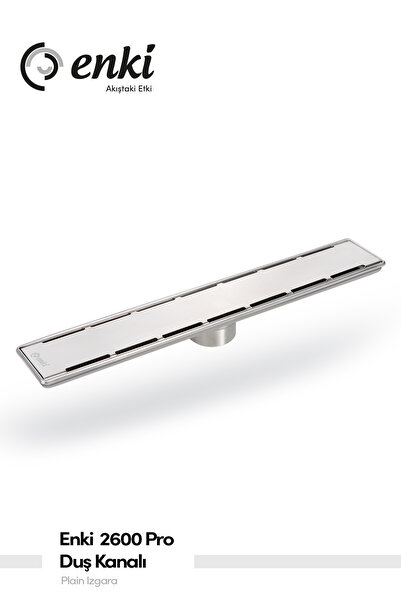 Enki 2600 Pro - 40 cm Plain Ø50 Alttan Çıkış Komple Paslanmaz Duş Kanalı