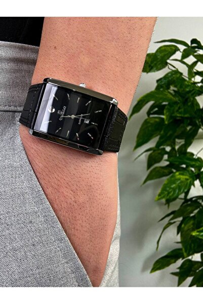 Arvens Vintage Dial Black Men's Wristwatch Stainless Steel Case Leather Band ...