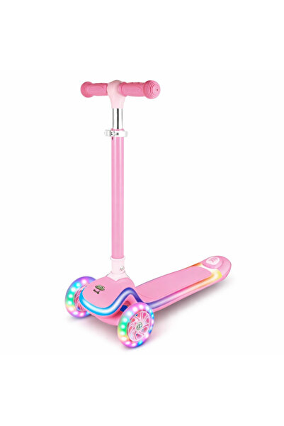 OEM Trotinetă pentru Copii cu 3 Roți și Lumini LED, Ghidon Reglabil, Roz, 3+ Ani