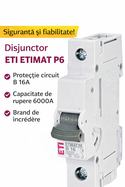 Eti ETI circuit breaker, 16A, 1P, tripping curve B, breaking current 6kA