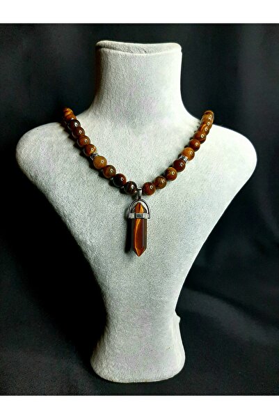 MRYart Tiger's Eye Natural Stone Necklace Unisex