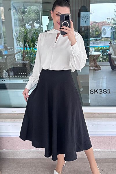 İnce Topuk تنورة واسعة من قماش التينسل 6k381