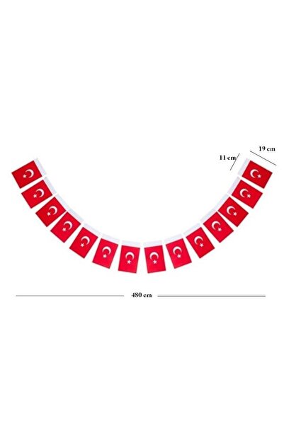 Buket Bayrakçılık Turkish Flag, with String, Paper, Large, 480cm - 11cm X 19c...