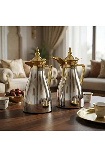 Generic طقم ترمس فاخر للشاي والقهوة – 0.8 لتر + 1.0 لتر (بطانة زجاجية)