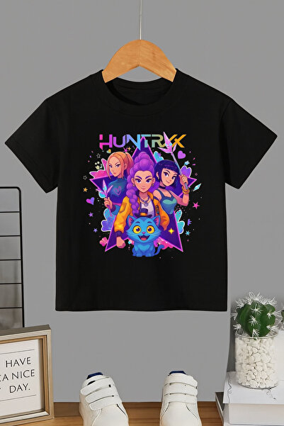MECH BUTİK Tricou unisex Demon Hunter Huntrix cu imprimeu, alb-negru
