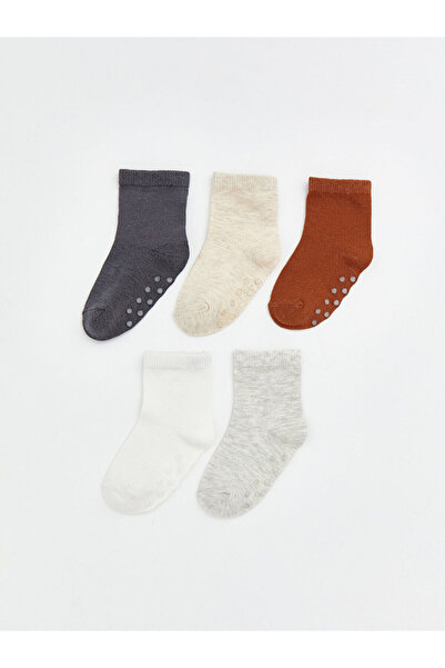 LC Waikiki مجموعة إلسيفا جوارب للأطفال الأولاد بنعل مضاد للانزلاق من أنثراساي...