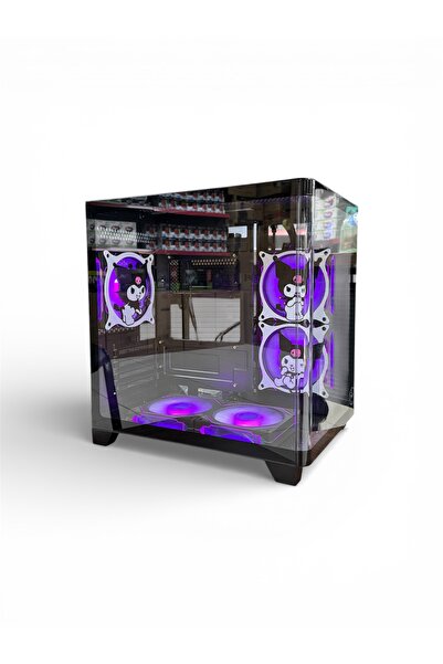 Symoon Kuromi Karakterli 5 ARGB Fanlı Kontrolcü Kumandalı Siyah Akvaryum Kasa