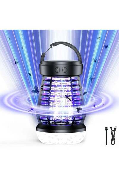 Arabest مصباح كهربائي طارد للبعوض، جهاز صاعق للحشرات وفانوس للتخييم، أبيض