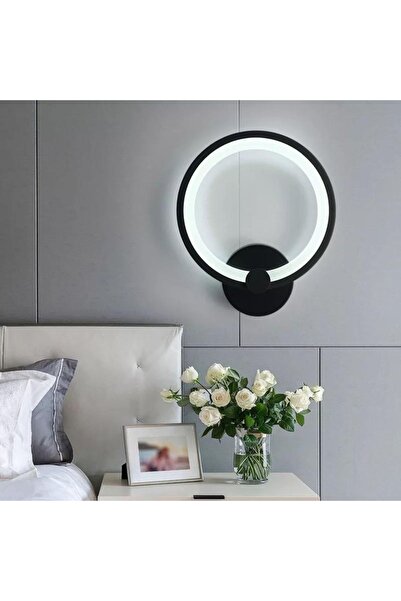 proled Round Wall Lamp, Black, Adjustable Intensity, 11W