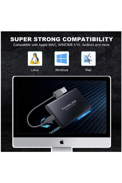 OEM Hard disk extern SSD 2TB , Aluminiu, TB51, Portabil, USB 3.1 , Albastru