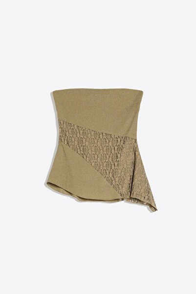 Bershka Dantelli asimetrik bandeau top