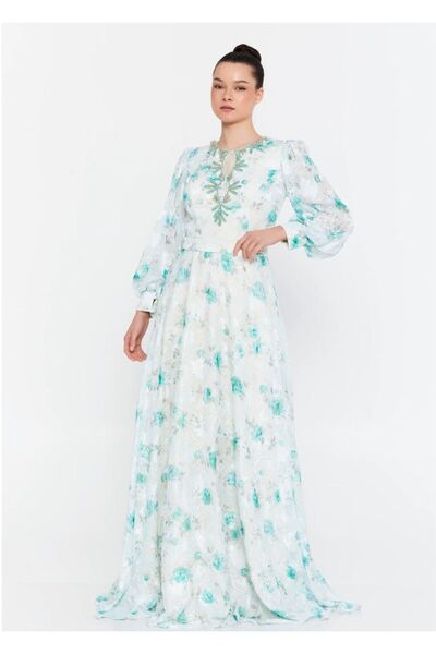 OEM Vefastyle- See-line, rochie de seara cu broderie