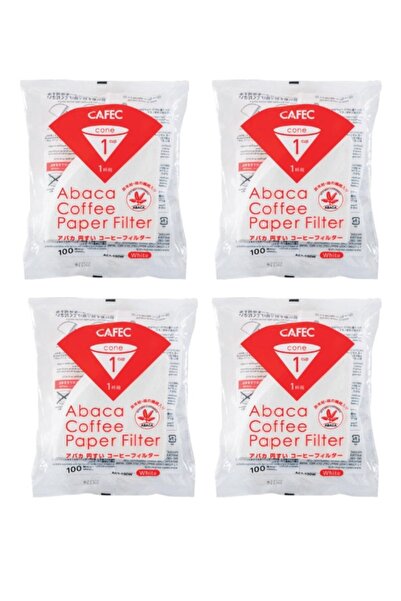 Cafec Coffee Paper Filter Set v60 01 Large Size, 100 Sheets per Pack, Set of 4