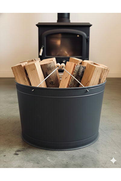 SOBA Kömür odun kovası Antrasit gri