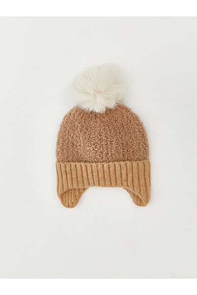 LC Waikiki Rmz Gi̇yi̇m Farkiyla Baby Boy Beanie with Pompom Detail