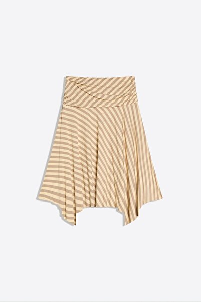 Bershka Büzgülü modal efektli midi etek