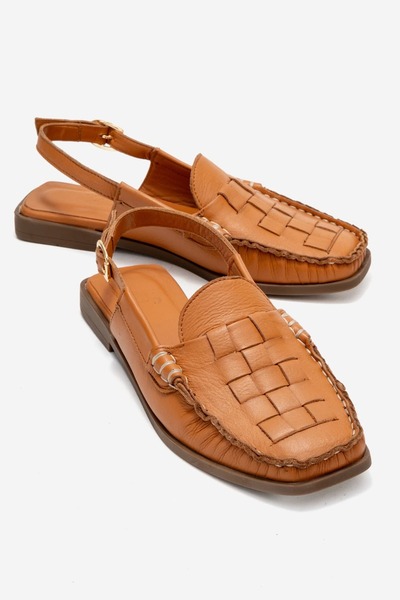 Zeynep Sıradağlı Clifford Women's Genuine Leather Sandals Orange