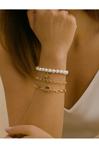 Girift Vintage Zapt 3-Piece Pearl Bracelet Set