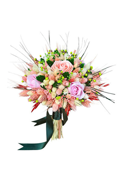 Eventissimi Buchet cu trandafiri si flori uscate pentru cununie nuntă mireasă...