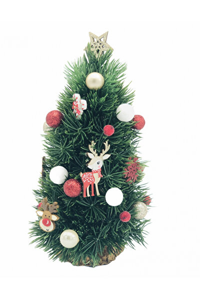 Eventissimi Produs decorativ, Bradut De Craciun Pentru Masa, Verde, roșu