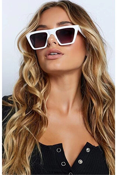 MACERATİ Alore Women's White Ultra Light Uv400 Filtered Cat Eye Sunglasses