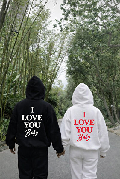 LORVEX Hanorac pentru cupluri, Ziua Îndrăgostiților, 14 februarie, I LOVE YOU...