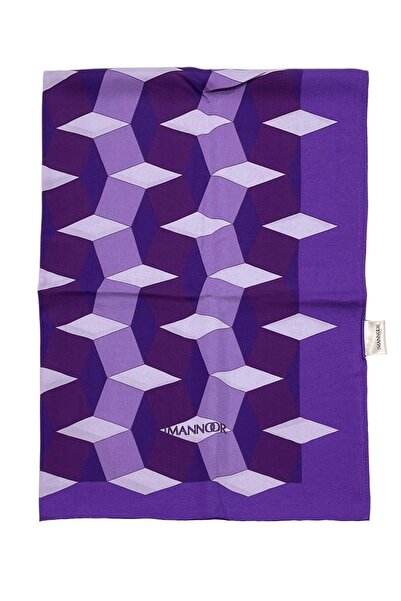 Imannoor Floş Viscose Shawl - Zigzag Pattern - Purple