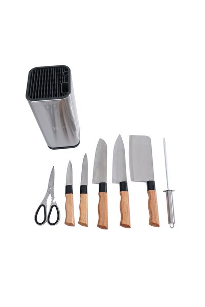 GRÜNBERG Set of 7 kitchen utensils, Grunberg, 5 knives, sharpener, scissors, ...