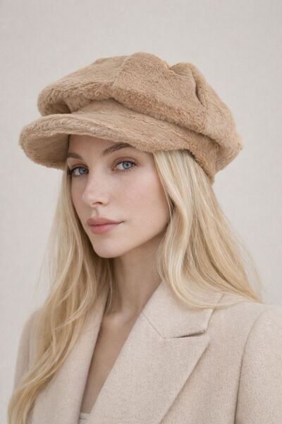 Şirin Giyim Aksesuar Beanie Hat Women's Soft Textured Plush - with Brim