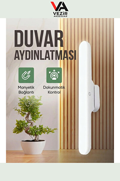 BUFFER®PX Şarjlı Mıknatıslı LED Aplik | Kablosuz Dokunmatik | 3 Renk & Kademe...