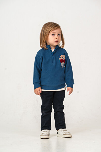 LUCY EXCLUSİVE طقم تريكو مكون من 3 قطع (سترة، تي شيرت، بنطلون) للأولاد مع دمي...