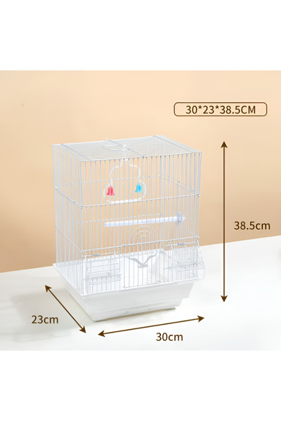 GÖKMER PET Kuş Kafesi Metal GOKMER A105 30x23x38 cm – Çift Kapılı, Çift Yemli...