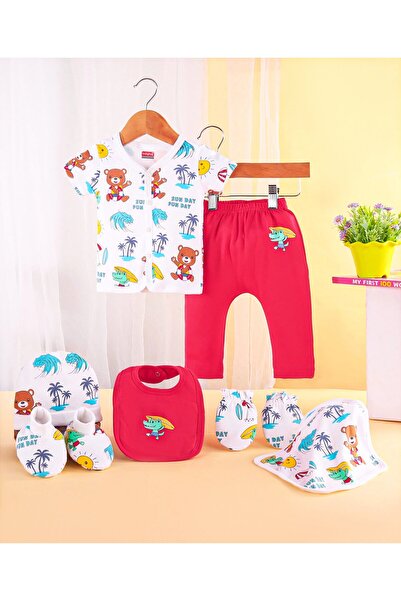 Babyhug طقم هدايا للأطفال مصنوع من القطن الخالص بنسبة 100% بنقشة مستوحاة من ا...