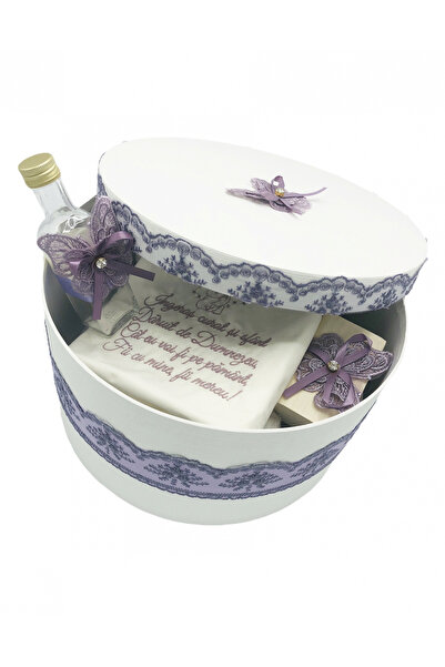 Eventissimi Trusou botez brodat by Eventissimi, Alb si Mov, 7 piese