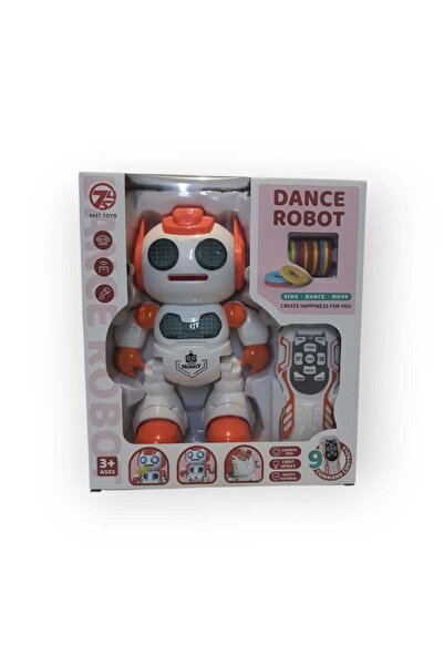KIZILKAYA روبوت راقص يرمي الأقراص - لعبة التحكم عن بعد المزودة بالضوء والموسي...