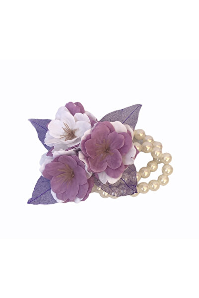 Eventissimi Bratara cu floride cires, Corsaj, by Eventissimi, Alb / Mov