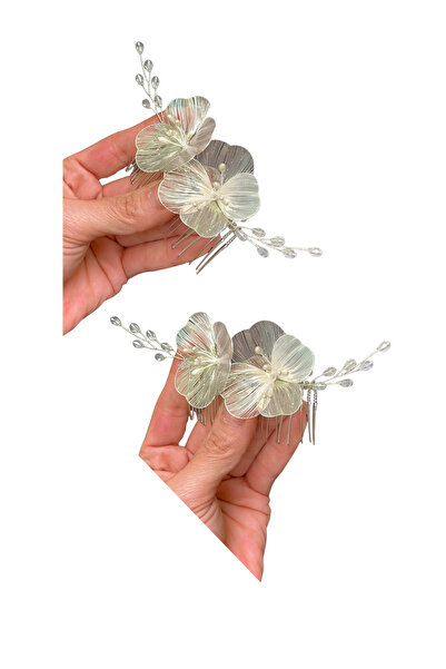 Titi 2 Adet Metal Çiçekli Gelin Aksesuarı