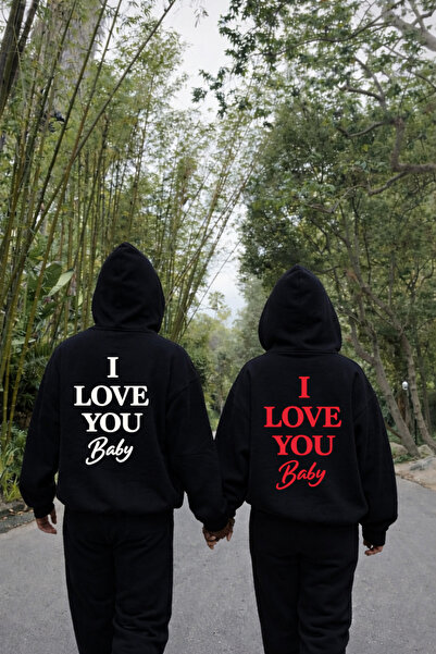 LORVEX Hanorac pentru cupluri, Ziua Îndrăgostiților, 14 februarie, I LOVE YOU...