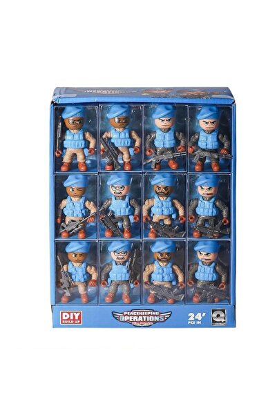 Erka مجموعة جنود الكوماندوز ذات القبعات الزرقاء مكونة من 24 قطعة