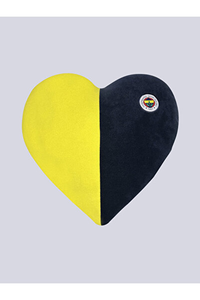 Fenerbahçe UNISEX SARI LACİVERT KALP YASTIK