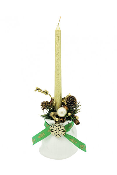 Eventissimi Wedding/christening candle – 29 cm, natural wax, gold