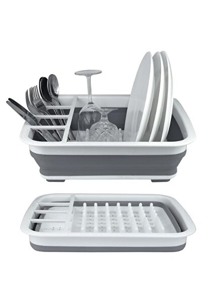 ZanaCasei Dish drainer, foldable, storage space, saves space, made of soft si...
