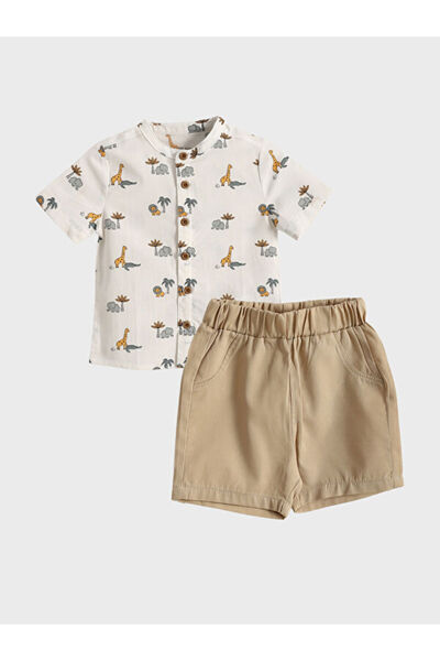 LC Waikiki I Fil Printed Baby Boy Shirt and Shorts 2-Piece Set from Freezen S...