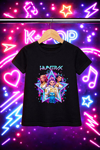 MECH BUTİK Μπλουζάκι με στάμπα Demon Hunter Huntrix σε μαύρο και άσπρο χρώμα,...