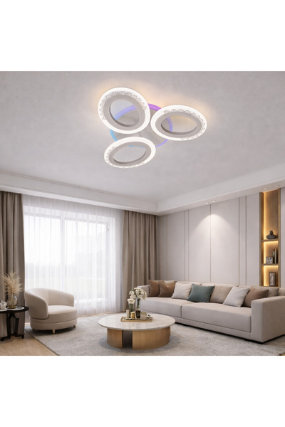 proled LED Chandelier 3 Ellipse 88W model ACR-8063RGB